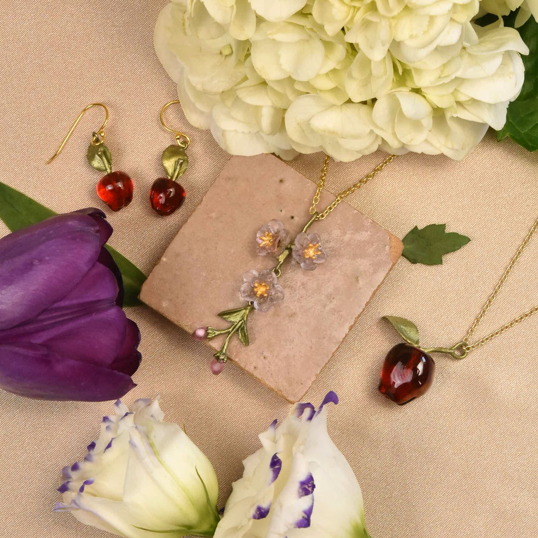 Dainty Peach Blossom Necklace - Goldmakers Fine Jewelry