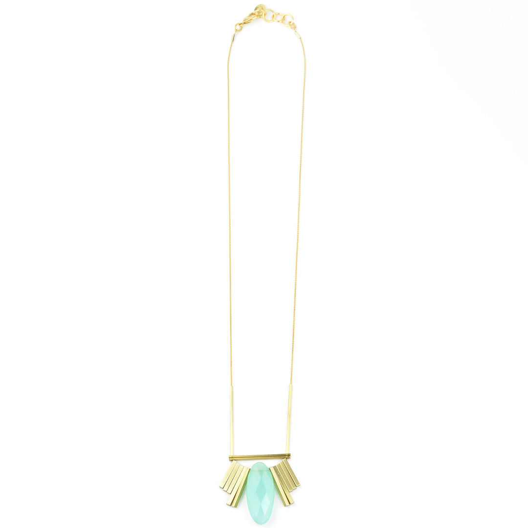 Aquamarine Art Deco Necklace - Goldmakers Fine Jewelry