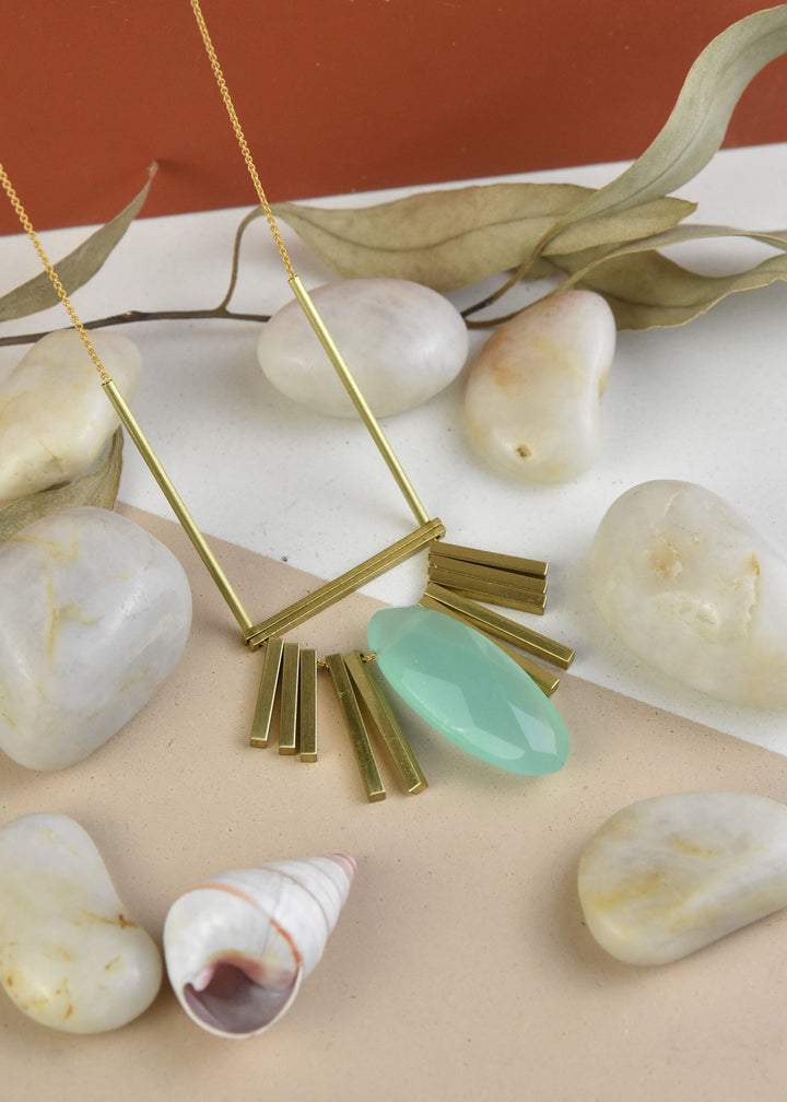 Aquamarine Art Deco Necklace - Goldmakers Fine Jewelry