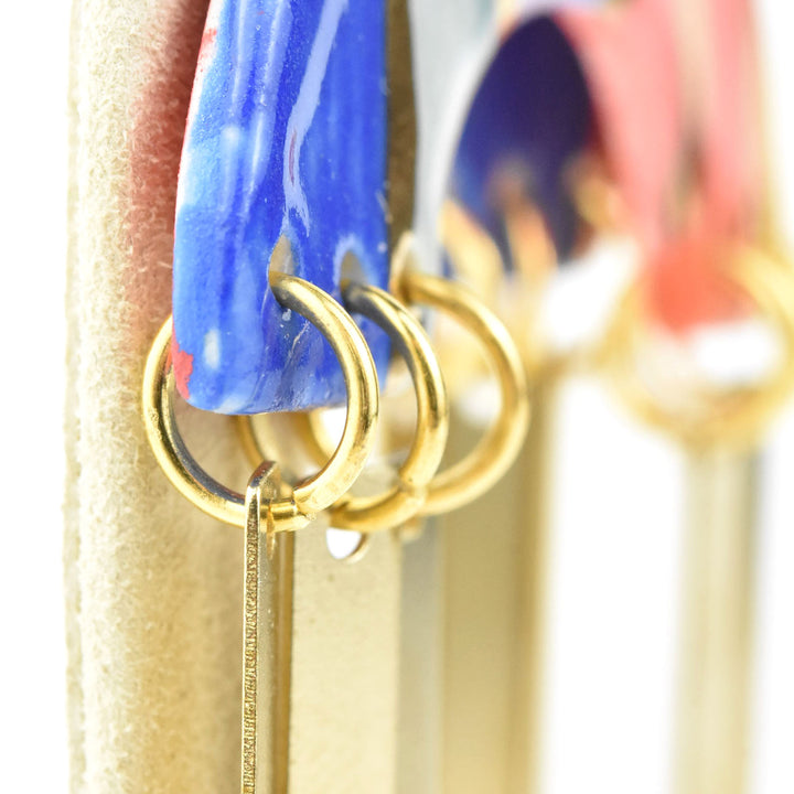 Rainbow Striped Arch Tassel Earrings - Goldmakers Fine Jewelry