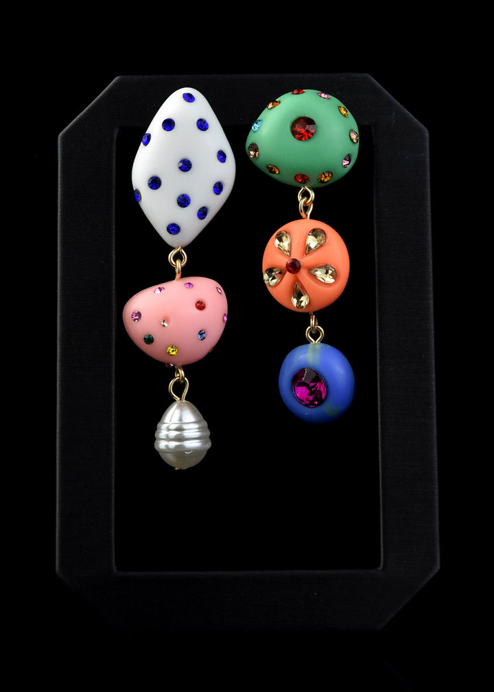 Asymmetrical Crystal Party Earrings