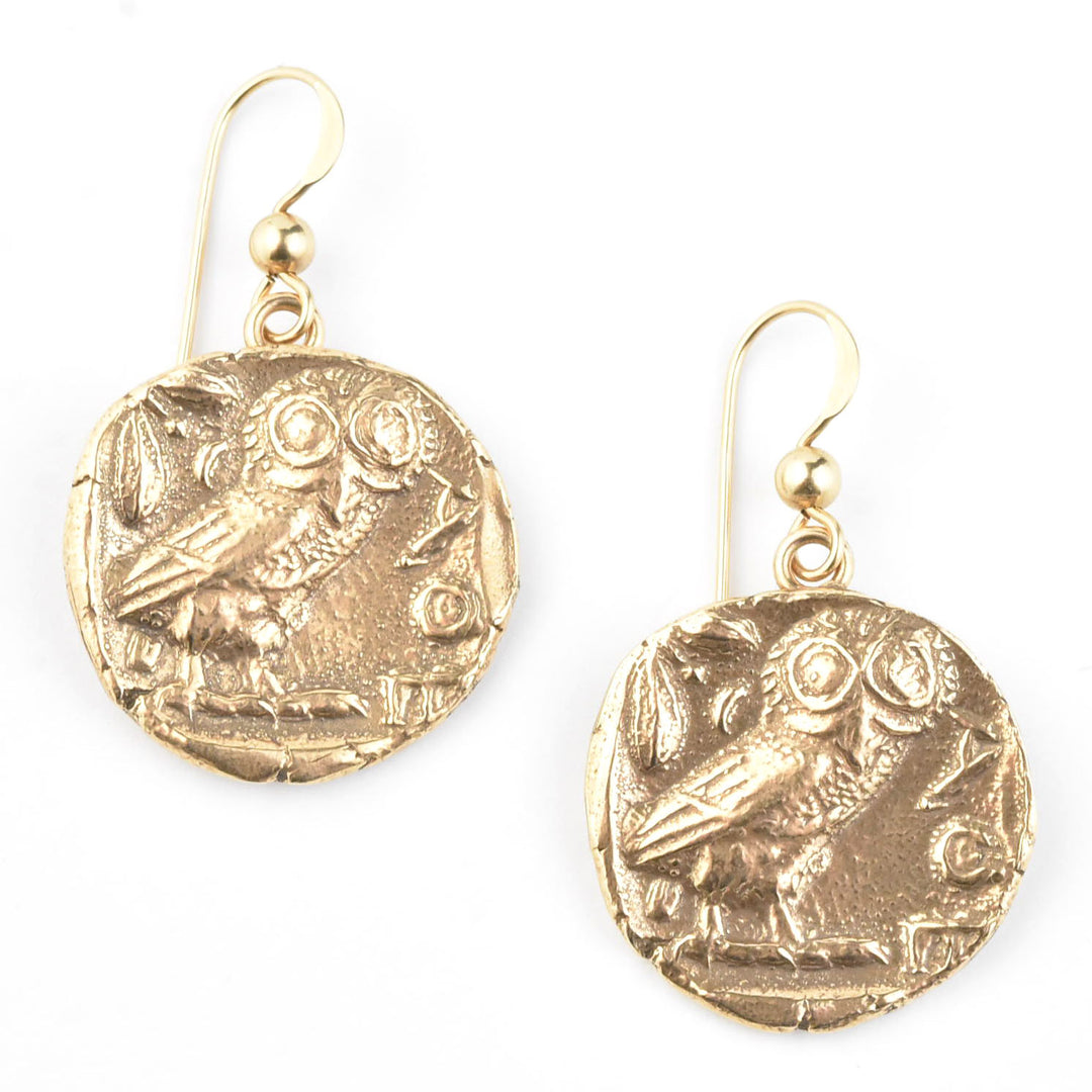 Athena's Owl Coin Earrings