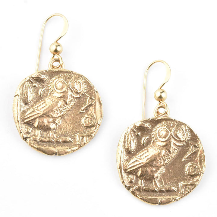 Athena's Owl Coin Earrings