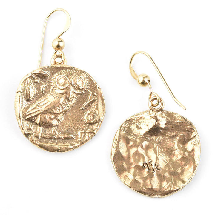 Athena's Owl Coin Earrings