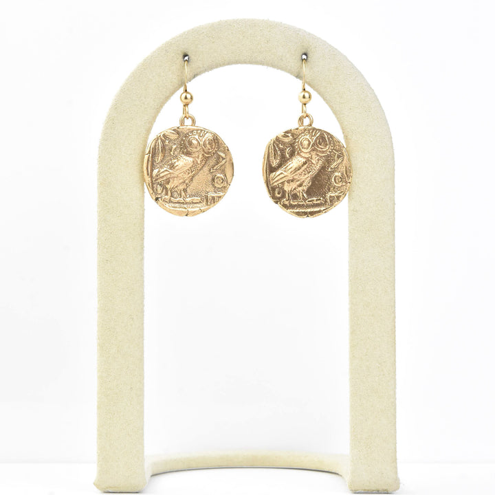 Athena's Owl Coin Earrings