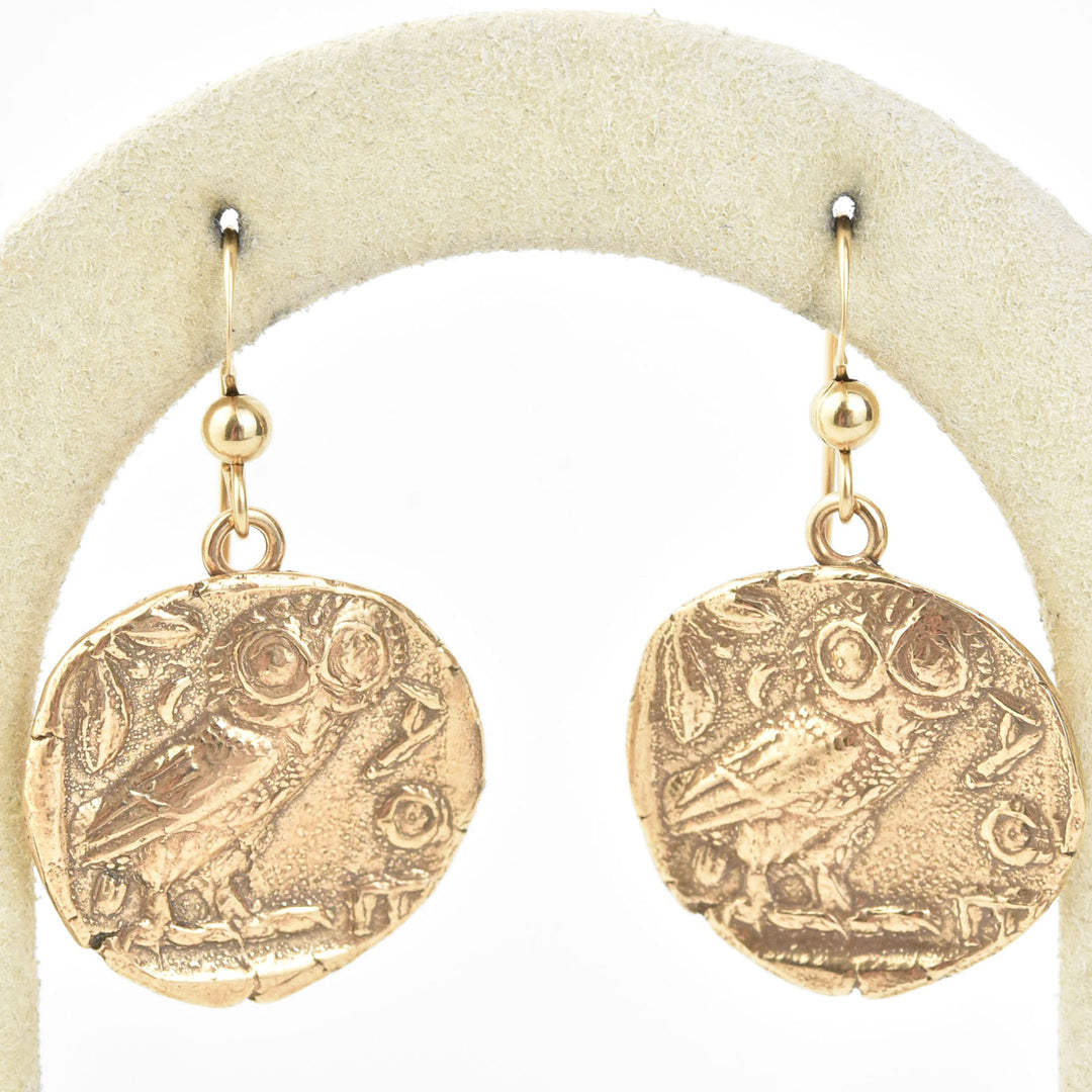 Athena's Owl Coin Earrings