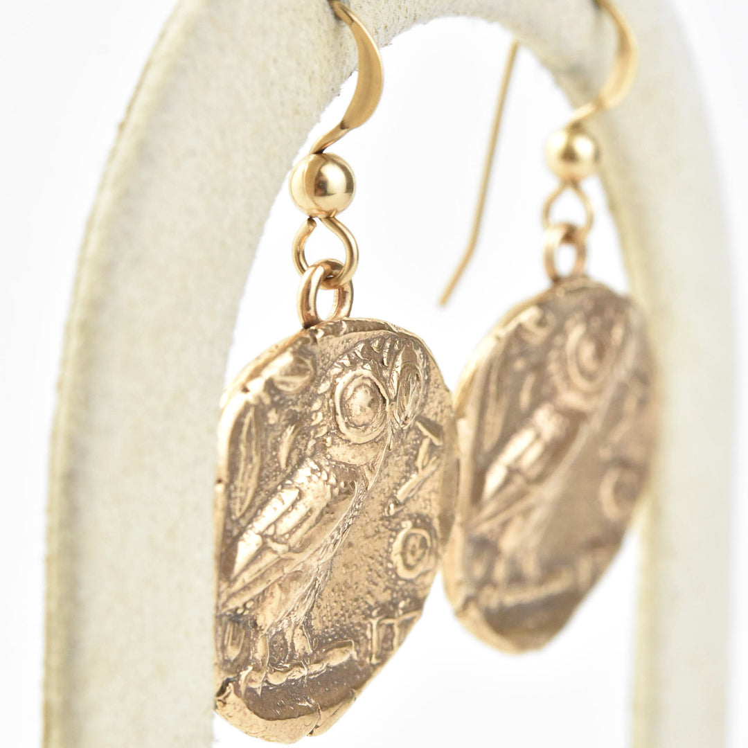 Athena's Owl Coin Earrings