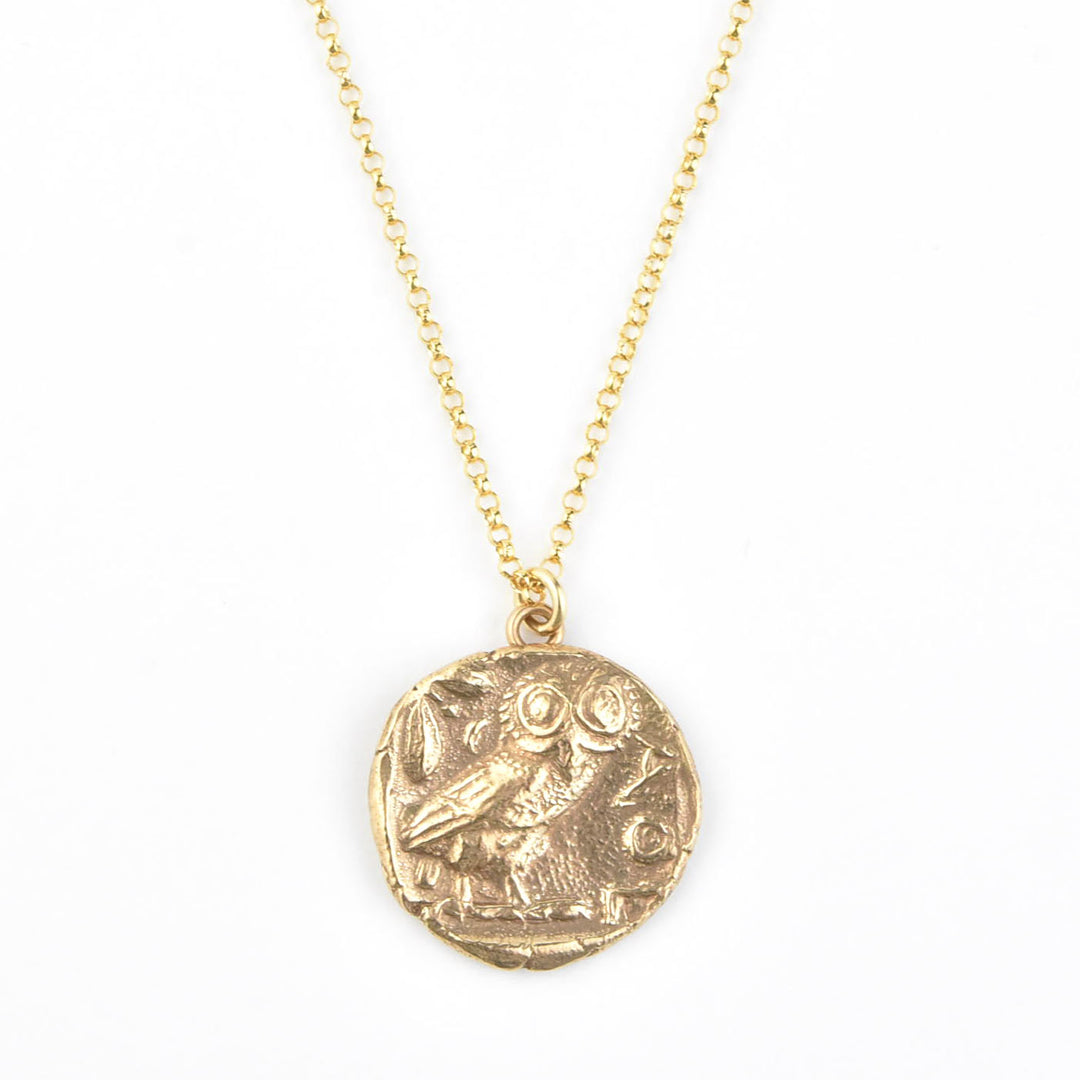 Athena's Owl Coin Necklace