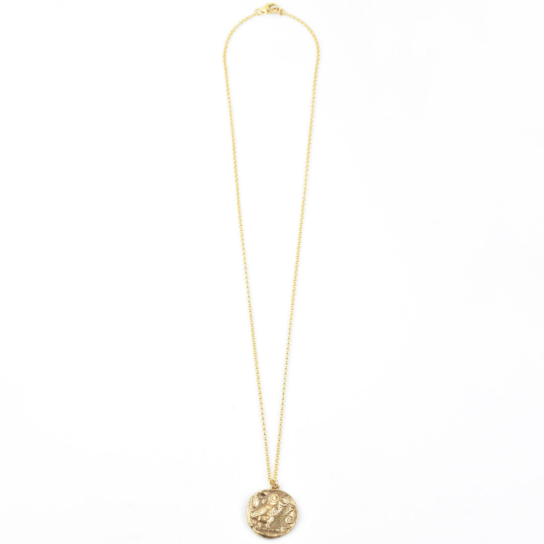 Athena's Owl Coin Necklace