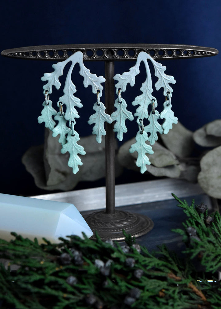 Azure Weeping Oak Earrings