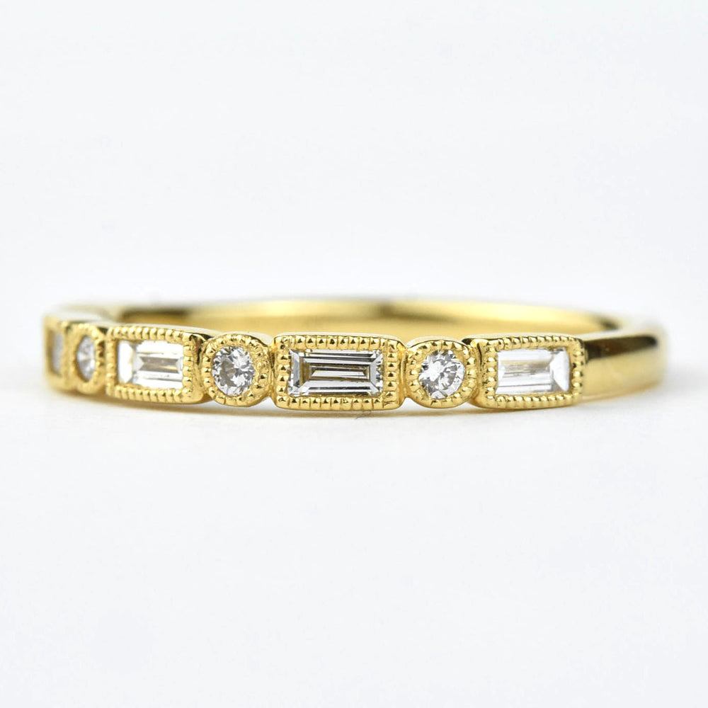 Baguette Diamond Band in 18k Yellow Gold - Goldmakers Fine Jewelry