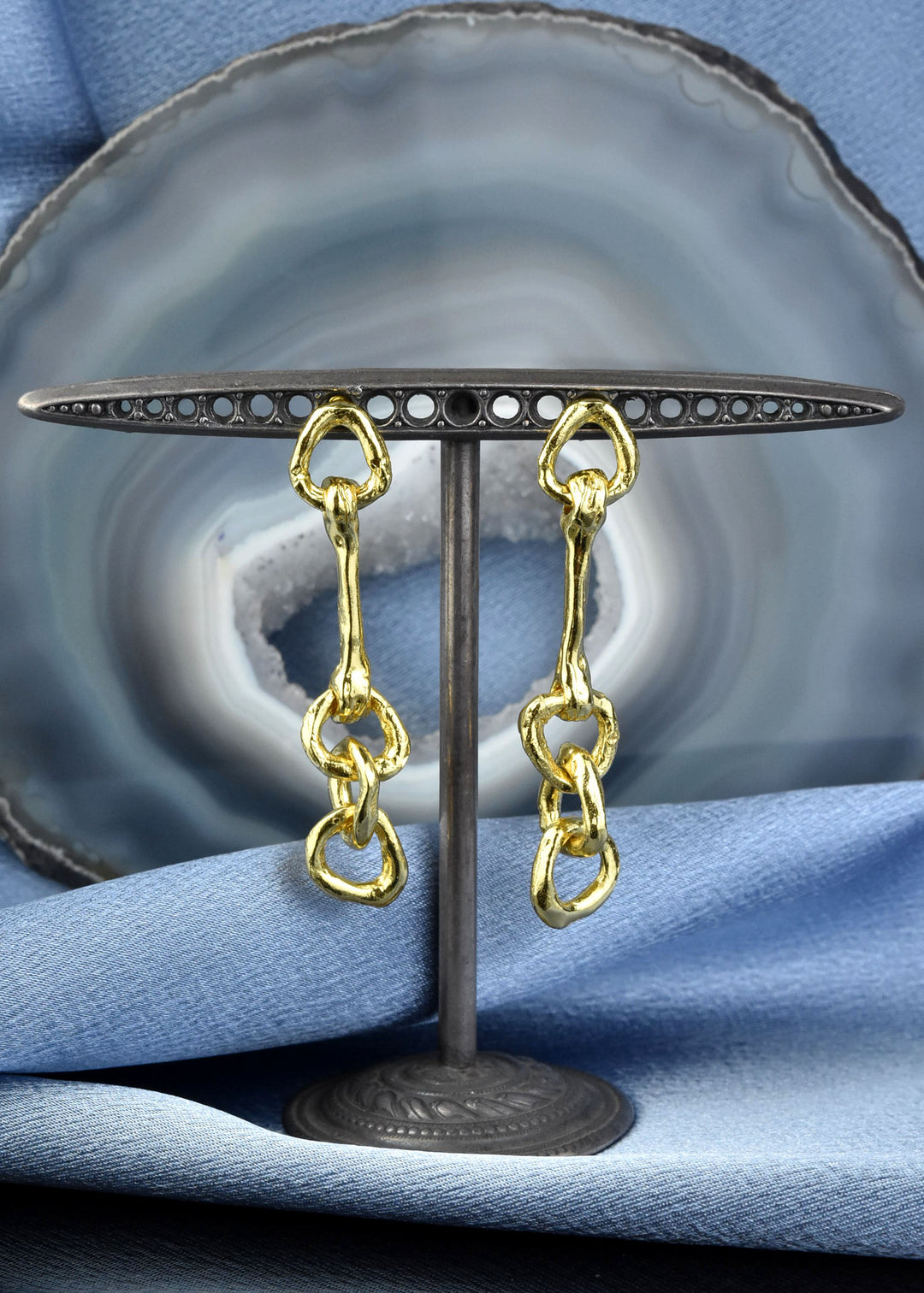 Sculptural Organic Chain Earrings