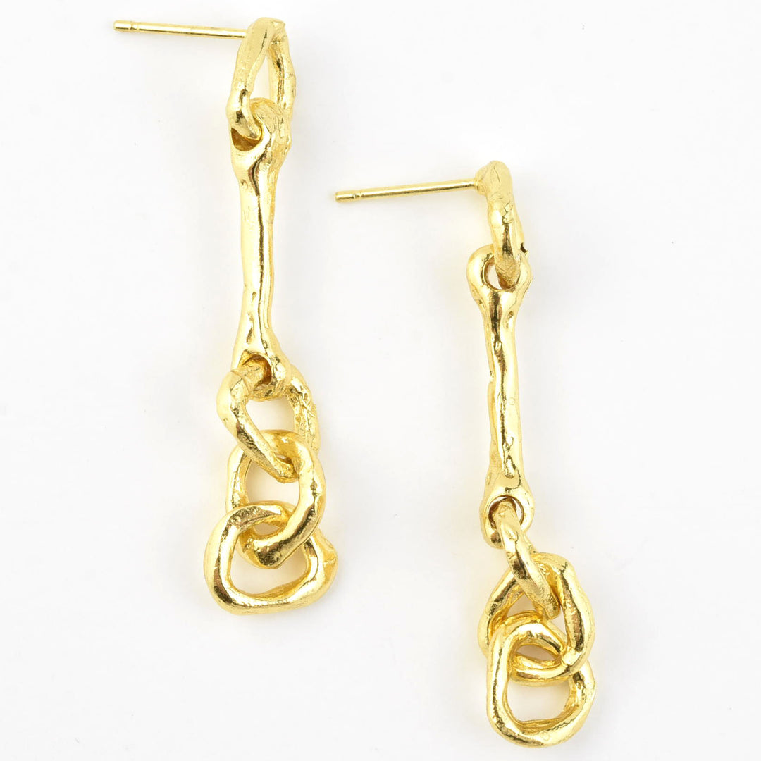 Sculptural Organic Chain Earrings