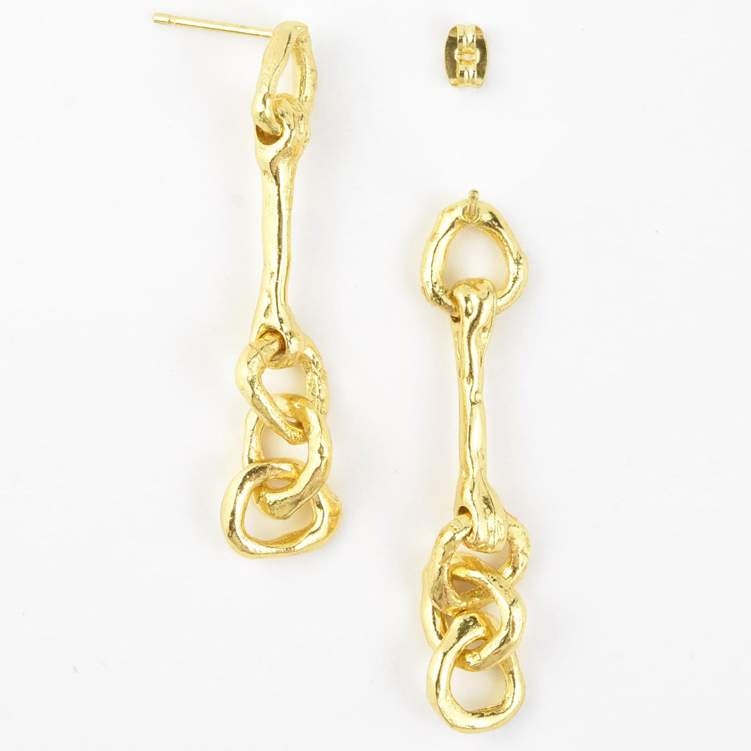 Sculptural Organic Chain Earrings
