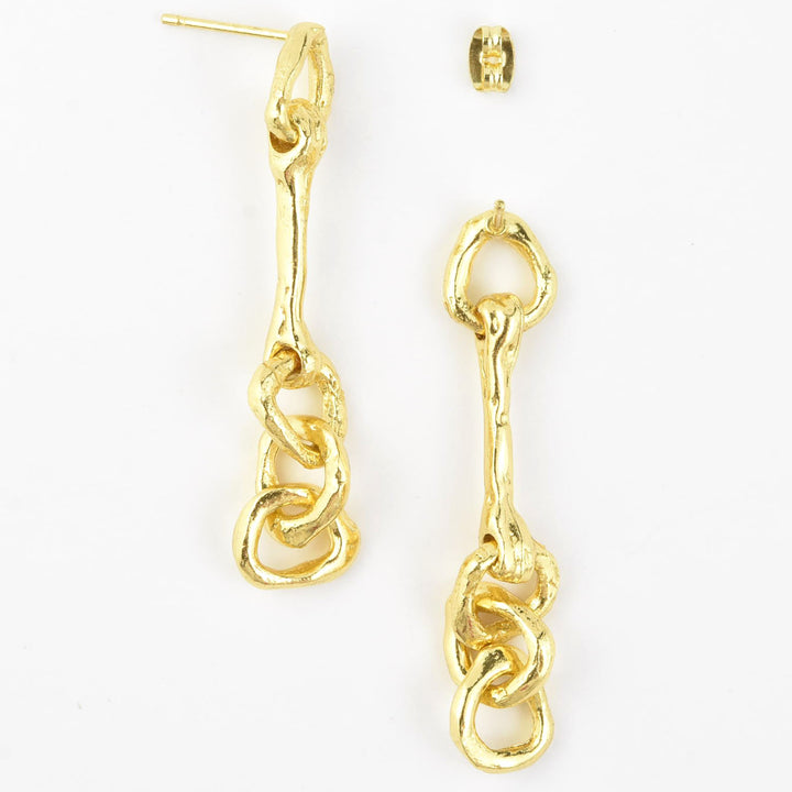 Sculptural Organic Chain Earrings