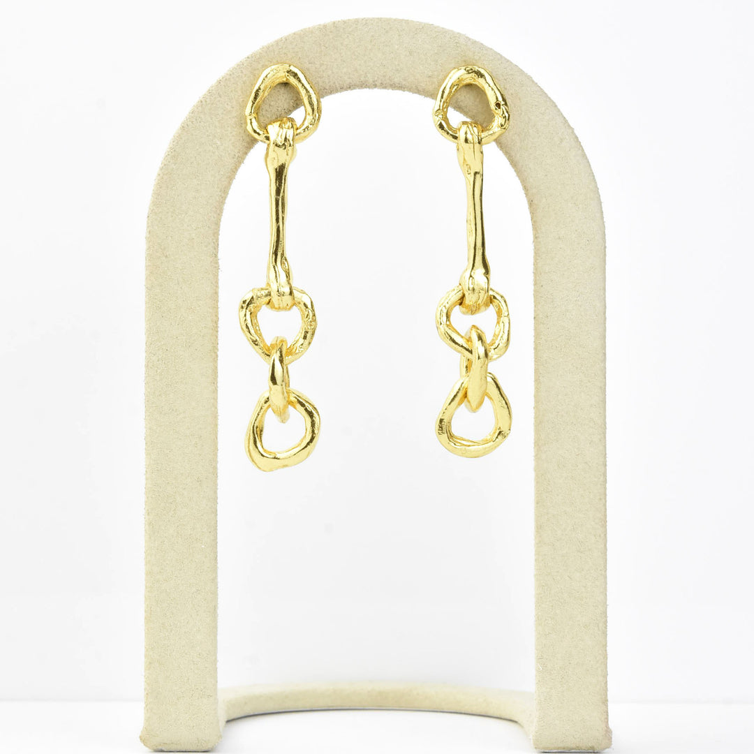 Sculptural Organic Chain Earrings