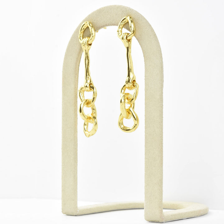 Sculptural Organic Chain Earrings