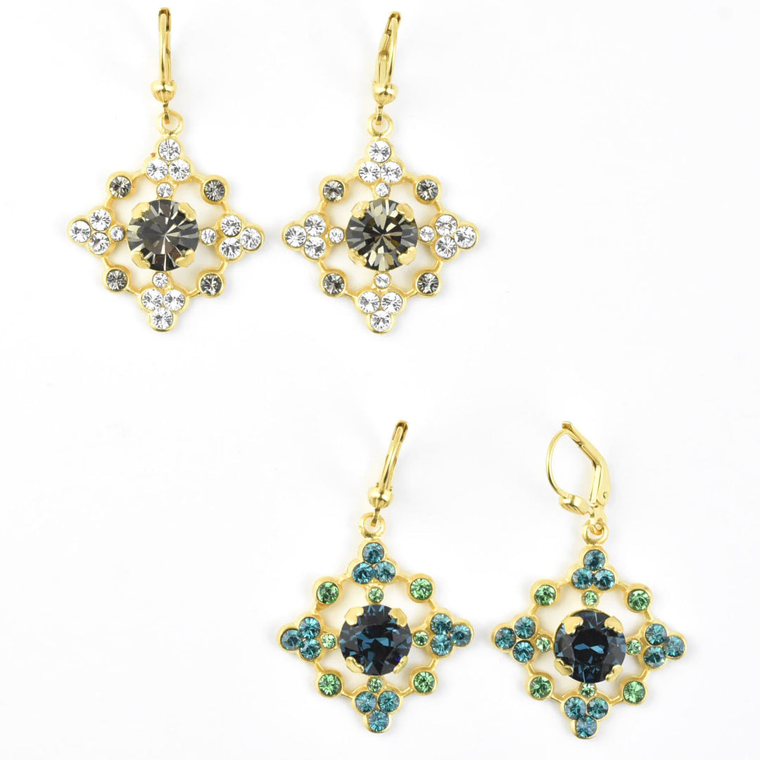 Baroque Crystal Snowflake Earrings - Goldmakers Fine Jewelry
