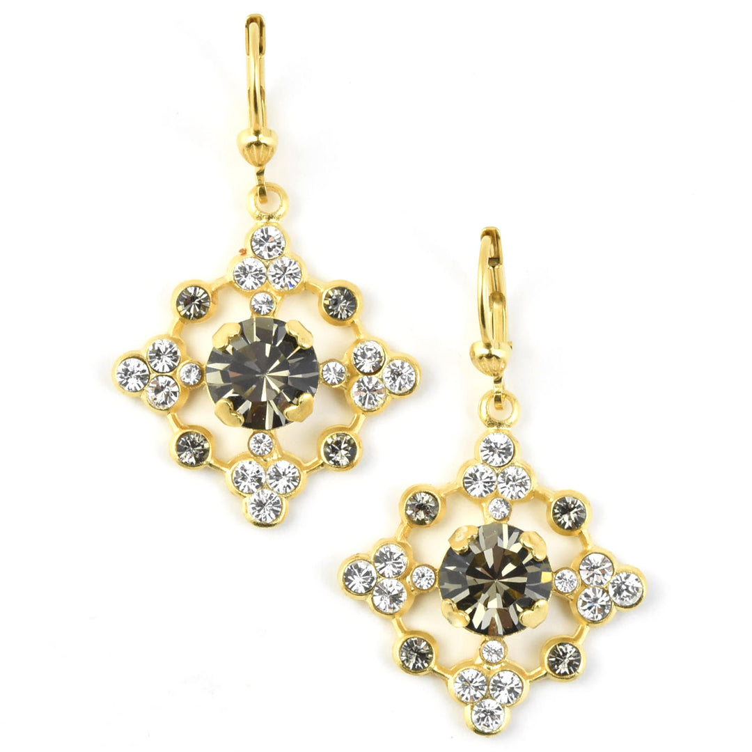 Baroque Crystal Snowflake Earrings - Goldmakers Fine Jewelry