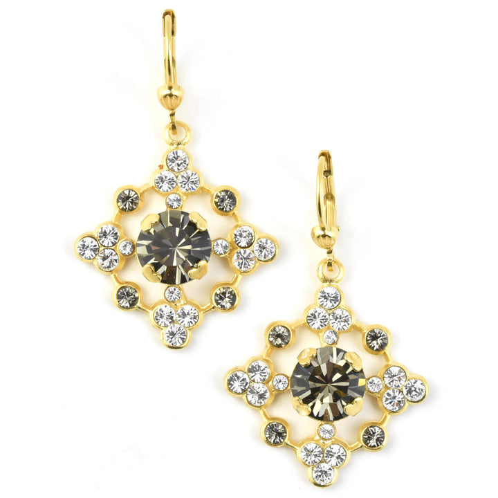 Baroque Crystal Snowflake Earrings - Goldmakers Fine Jewelry