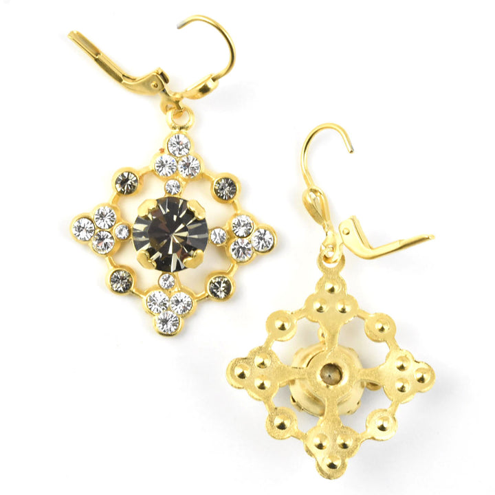 Baroque Crystal Snowflake Earrings - Goldmakers Fine Jewelry