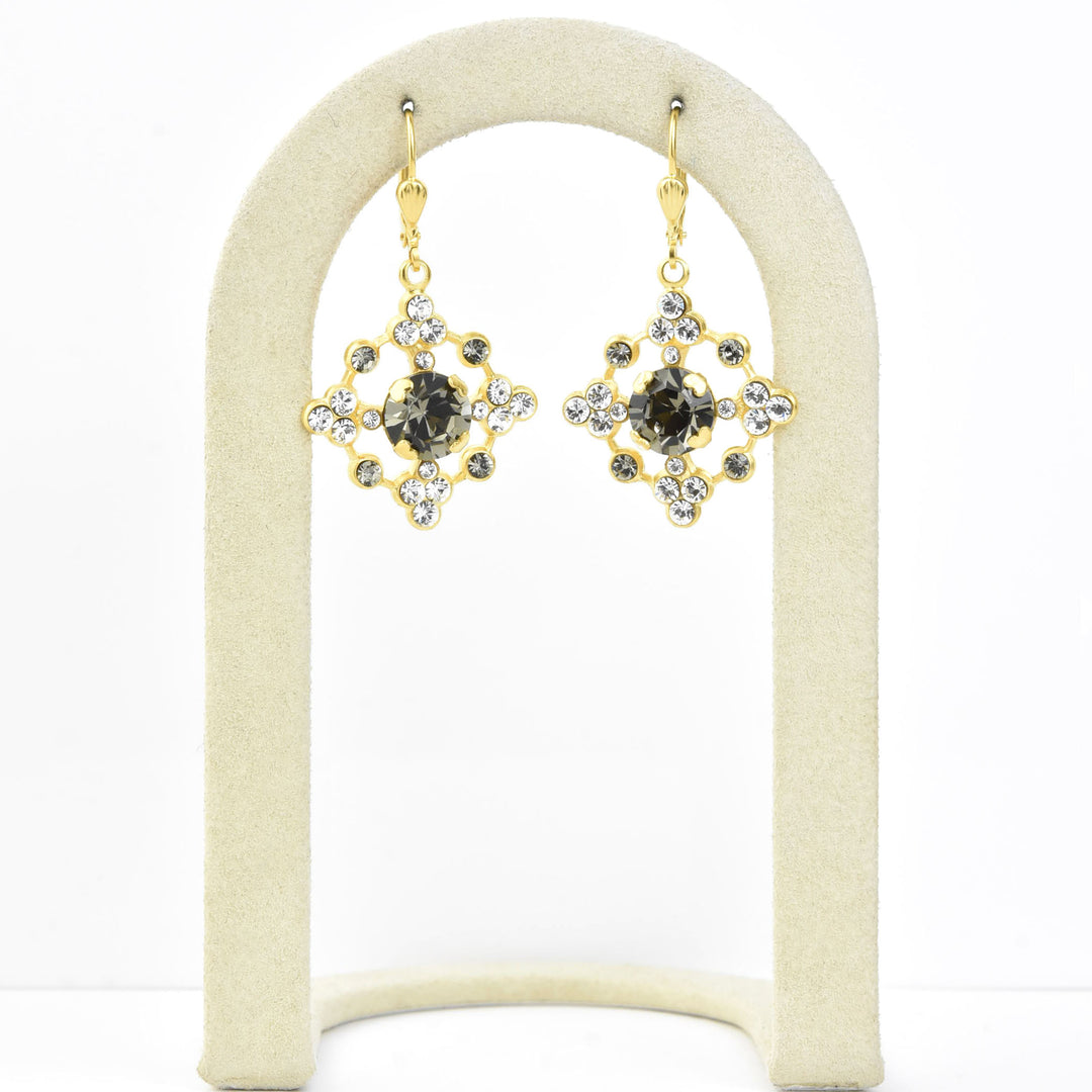 Baroque Crystal Snowflake Earrings - Goldmakers Fine Jewelry