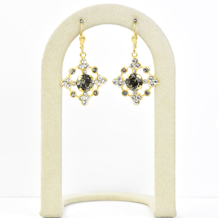 Baroque Crystal Snowflake Earrings - Goldmakers Fine Jewelry