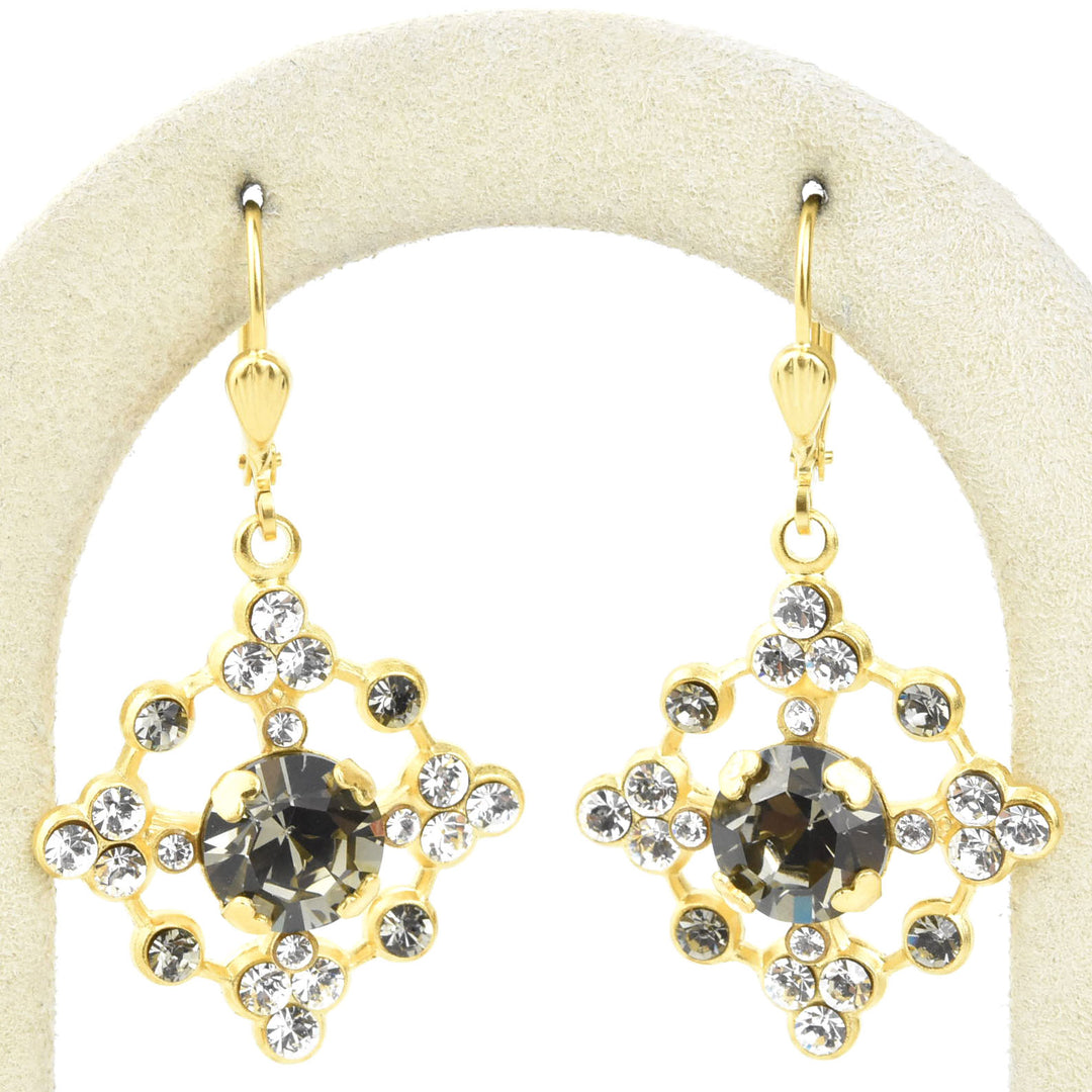 Baroque Crystal Snowflake Earrings - Goldmakers Fine Jewelry