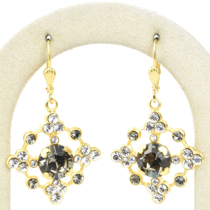 Baroque Crystal Snowflake Earrings - Goldmakers Fine Jewelry