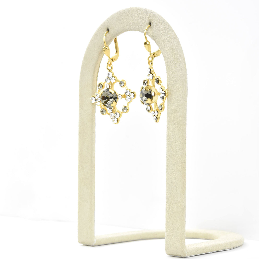 Baroque Crystal Snowflake Earrings - Goldmakers Fine Jewelry