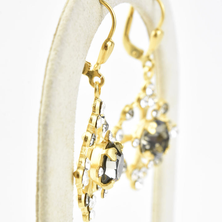 Baroque Crystal Snowflake Earrings - Goldmakers Fine Jewelry