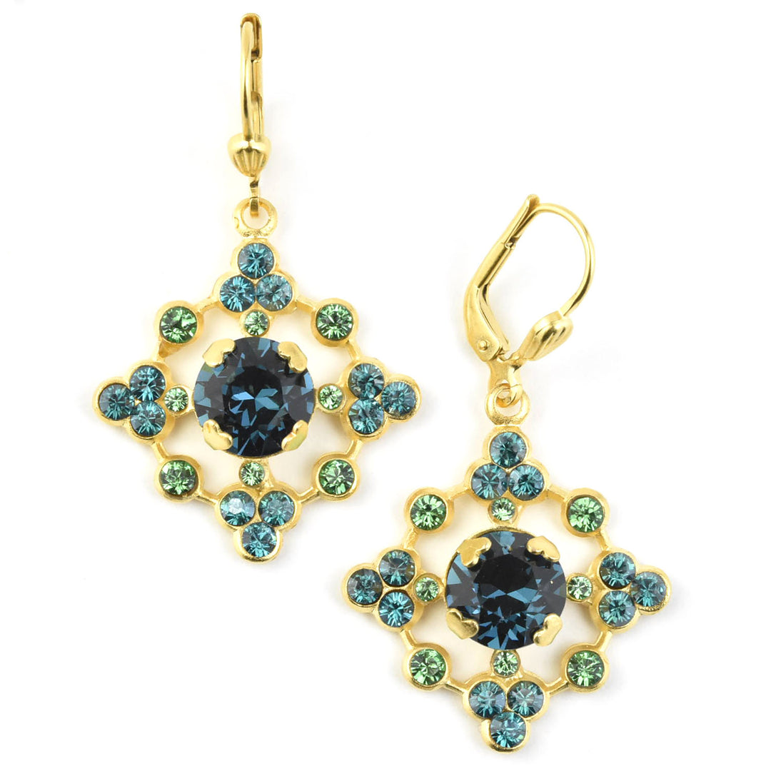 Baroque Crystal Snowflake Earrings - Goldmakers Fine Jewelry