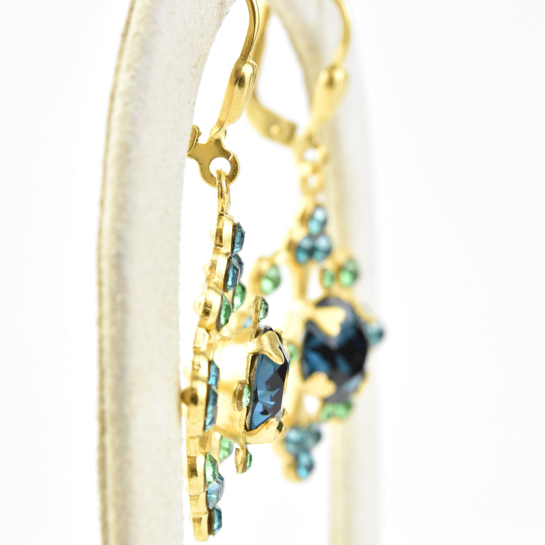 Baroque Crystal Snowflake Earrings - Goldmakers Fine Jewelry