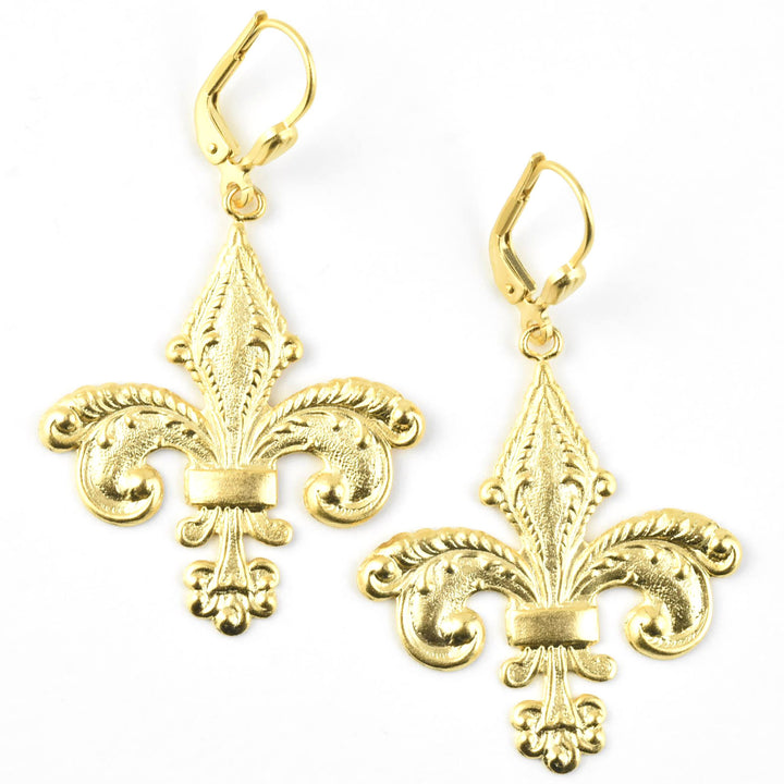 Baroque Fleur-de-lis Earrings - Goldmakers Fine Jewelry