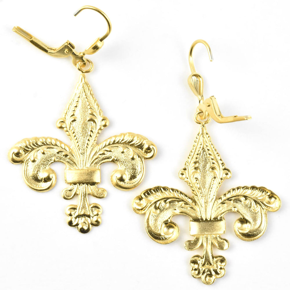 Baroque Fleur-de-lis Earrings - Goldmakers Fine Jewelry