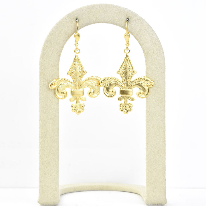 Baroque Fleur-de-lis Earrings - Goldmakers Fine Jewelry