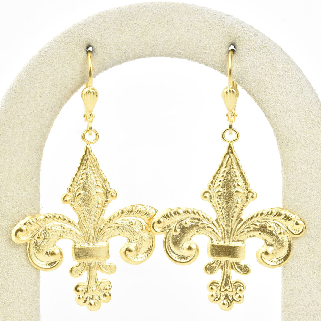 Baroque Fleur-de-lis Earrings - Goldmakers Fine Jewelry
