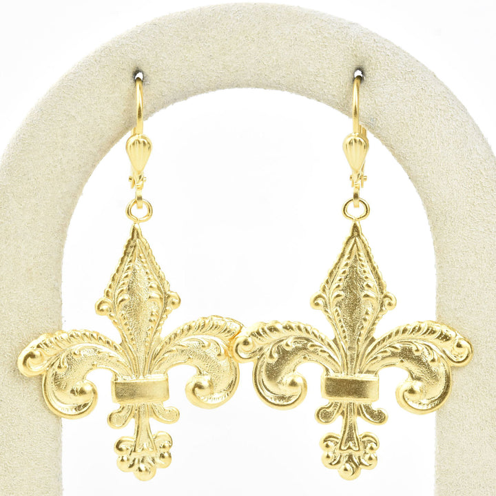 Baroque Fleur-de-lis Earrings - Goldmakers Fine Jewelry