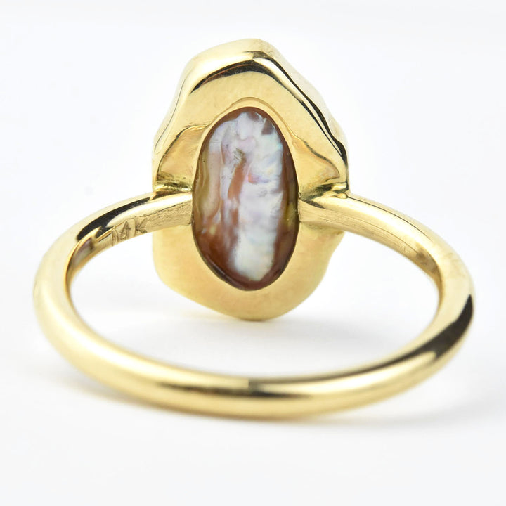 Baroque Pearl Ring in Yellow Gold - Goldmakers Fine Jewelry