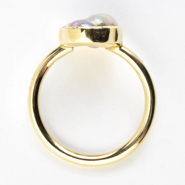 Baroque Pearl Ring in Yellow Gold - Goldmakers Fine Jewelry