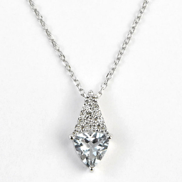 The Kate: Diamond and Aquamarine Necklace - Goldmakers Fine Jewelry