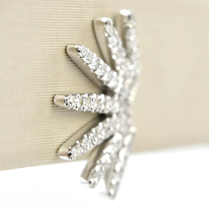 White Gold Diamond Starburst Earrings - Goldmakers Fine Jewelry