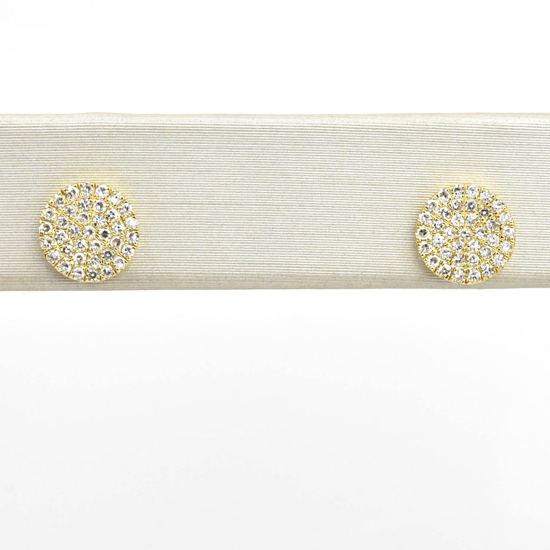 Diamond Disc Earrings in Yellow Gold - Goldmakers Fine Jewelry
