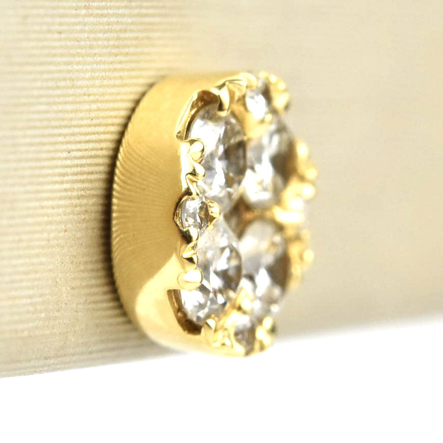 Yellow Gold Diamond Cluster Earrings - Goldmakers Fine Jewelry
