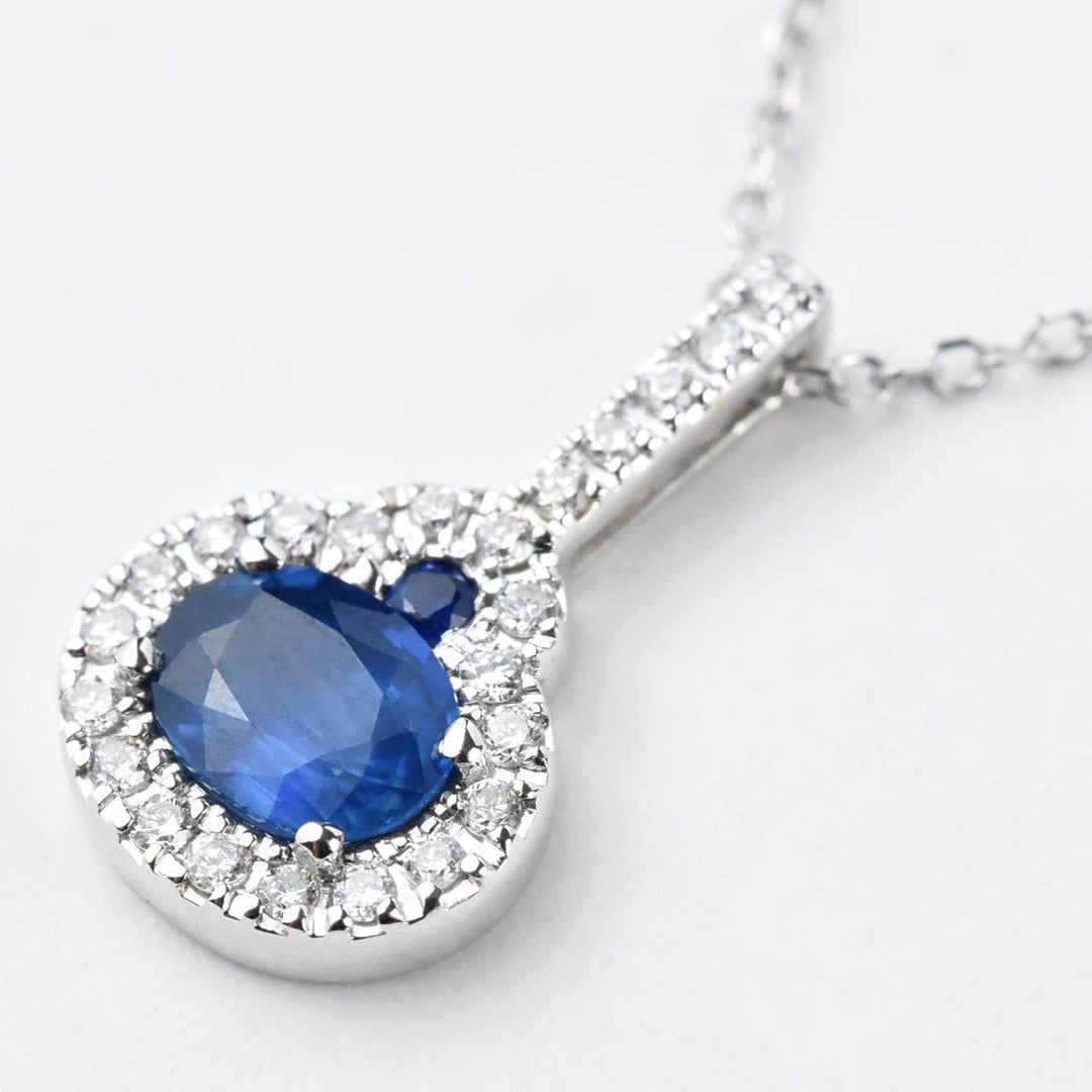 The Elizabeth: Sapphire Necklace in White Gold - Goldmakers Fine Jewelry