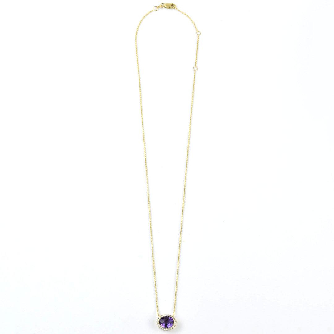 The Gwendolyn: Amethyst and Diamond Necklace - Goldmakers Fine Jewelry