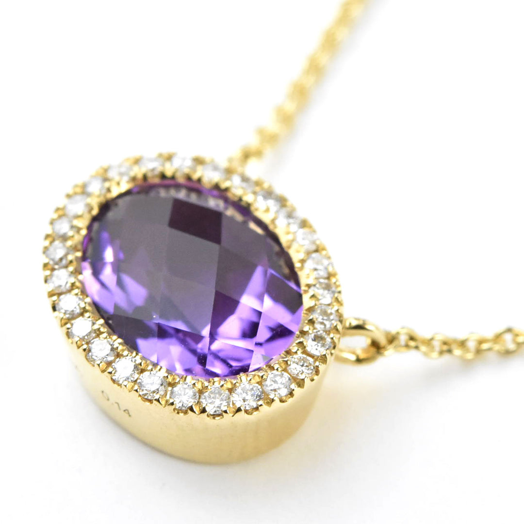 The Gwendolyn: Amethyst and Diamond Necklace - Goldmakers Fine Jewelry