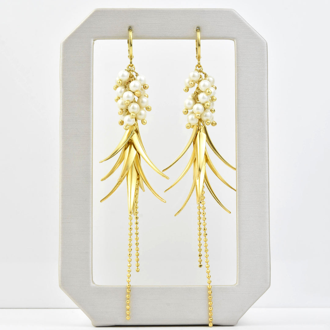 Beaded Pearl Fringe Drops - Goldmakers Fine Jewelry