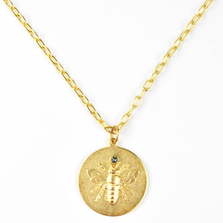 Bee Medallion with Crystal Accent