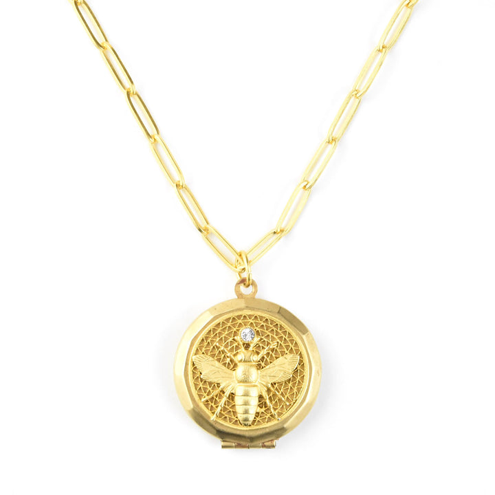 Bee Locket with Crystal